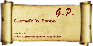 Gyermán Panna névjegykártya